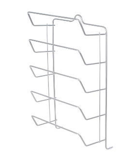 Подставка д/крышек настенная прямая хром 5 секций (32*16 см) 